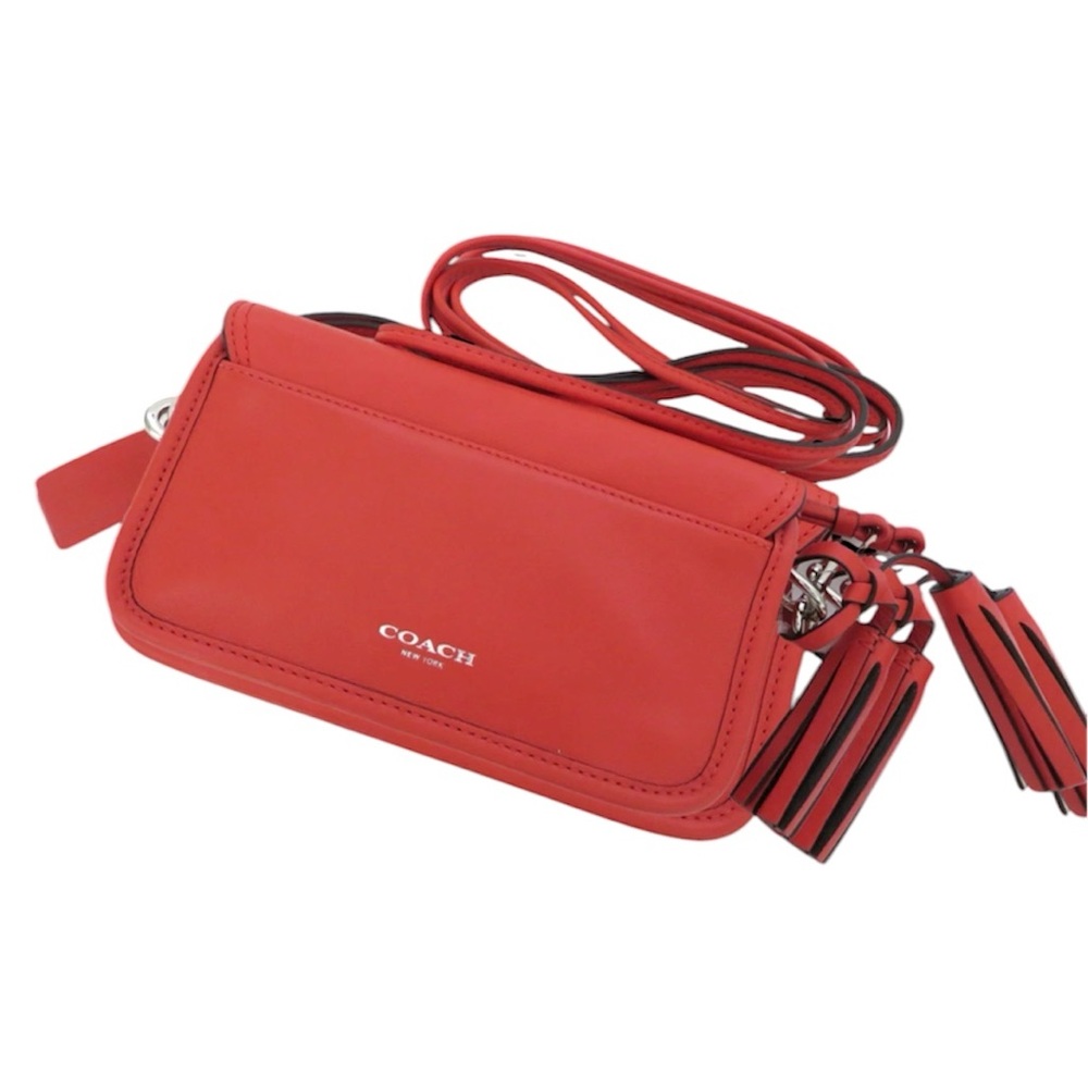 Coach Legacy Penny Crossbody bag in carnelian/ bright coral RARE leather bag